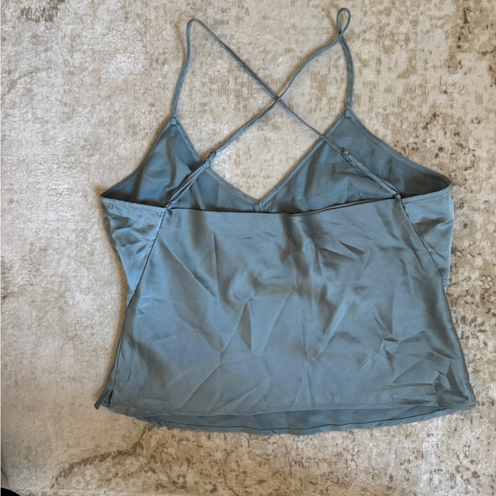 Abercrombie Silk Cross Back Tank - Size Medium - Picture 2 of 2